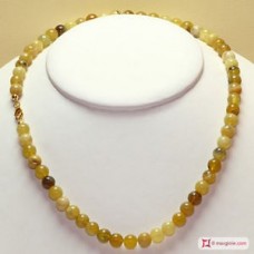 Collana Opale giallo pallini 8mm in Argento