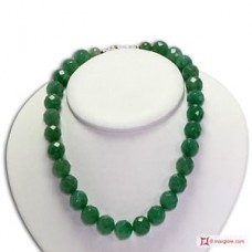 Collana Avventurina faccettata 14mm in Argento