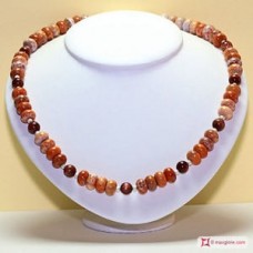 Collana Shaped Stone Orange a rondelle e Gold Stone