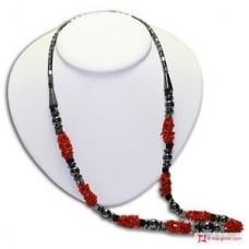 Collana ematite e corallo di Sardegna in Argento