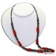 Collana ematite e corallo di Sardegna in Argento