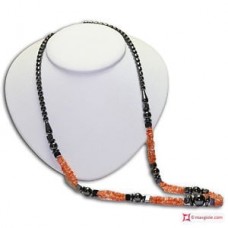 Collana ematite e corallo misu in Argento
