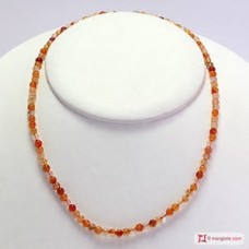 Collana Corniola pallini 4mm in Argento