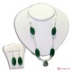 Collana e orecchini Avventurina ovale in Argento