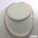 Collana Manganite rosa pallini 8mm in Argento