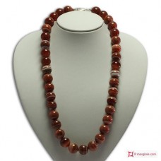 Collana Corniola pallini 16mm in Argento