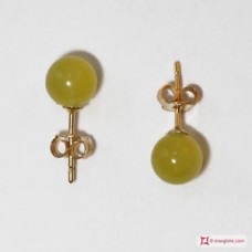 Orecchini Giada Coreana 6mm in Oro 18K