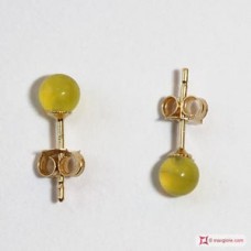 Orecchini Giada Coreana 4mm in Oro 18K