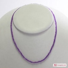 Collana Giada lilla faccettato pallini 3mm in Argento