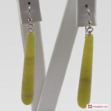 Orecchini Giada Extra 7x50mm in Oro 18K