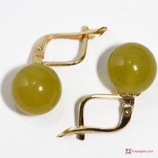 Orecchini Giada Coreana 10mm in Oro 18K m