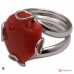 Anello Corallo rosso 1 spola in Argento 925 rodiato [scelte multiple]