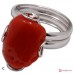 Anello Corallo rosso 1 spola in Argento 925 rodiato [scelte multiple]