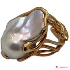 Anello Perle in Argento 925 placcato Oro [scelte multiple]