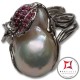 Anello etrusco Perle Zirconi Foglie in Argento 925 id0024