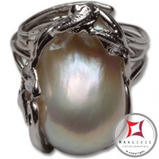 Anello etrusco Perle Foglie in Argento 925 id0025