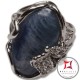 Anello etrusco Kyanite Zirconi Foglie in Argento 925 id0027