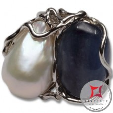Anello etrusco Perle Kyanite in Argento 925 id0028