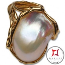 Anello etrusco Perle in Argento 925 placcato Oro id0032