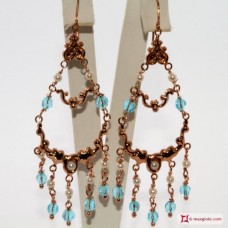 Orecchini Vintage Style [Azzurro, Perle] in Argento 925 placcato Oro