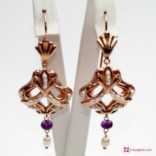 Orecchini Vintage [Perle, Ametista] in Argento 925 id15