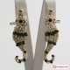 Orecchini ippocampo [Avventurina, Perle] in Argento 925 placcato Oro