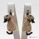 Orecchini Cane [Perle, Onice, Granato] in Argento placcato Oro