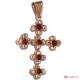 Pendente Vintage Croce [Granato, Perle] in Argento 925 placcato Oro