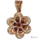 Pendente Vintage Toppa [Granato, Perle] in Argento 925 placcato Oro