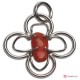 Pendente Corallo rosso 46x39mm in Argento 925 rodiato id13
