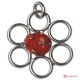 Pendente Corallo rosso 55x46mm in Argento 925 rodiato id14