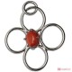 Pendente Corallo rosso 60x52mm in Argento 925 rodiato id15