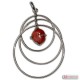 Pendente Corallo rosso 62x42mm in Argento 925 rodiato id16