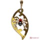 Pendente Foglia con Ragno [Perle, Corallo] in Argento placcato Oro