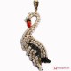 Pendente cigno [Perle, Corallo, Onice, Cristallo] in Argento placcato Oro