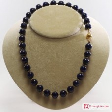 Collana Lapislazzuli Extra 12mm in Oro 18K con pallini 3mm Oro