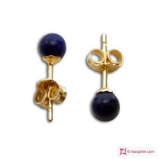 Orecchini Lapislazzuli Extra 4mm in Oro 18K