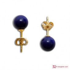 Orecchini Lapislazzuli Extra 6mm in Oro 18K