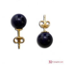 Orecchini Lapislazzuli Extra 7-7½mm in Oro 18K