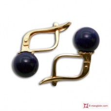 Orecchini Lapislazzuli Extra 7-7½mm in Oro 18K m