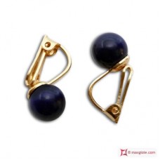 Orecchini Lapislazzuli Extra 7-7½mm in Oro 18K clip