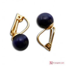 Orecchini Lapislazzuli Extra 7¾-8mm in Oro 18K clip