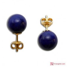 Orecchini Lapislazzuli Extra 10mm in Oro 18K