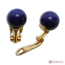 Orecchini Lapislazzuli Extra 10mm in Oro 18K clip g