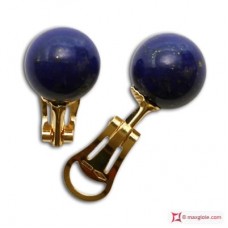 Orecchini Lapislazzuli Extra 12mm in Oro 18K clip g