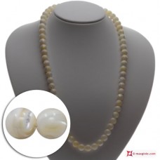 Collana Madreperla Troca Extra 10mm in Argento