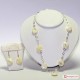 Collana e Orecchini Madreperla disco 2.2cm catenina in Argento
