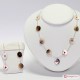 Collana e Orecchini Madreperla disco con catena in Argento