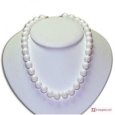 Collana Madreperla avorio pallini 12mm in Argento