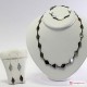 Parure Madreperla e Ematite rombo 10x18mm in Argento